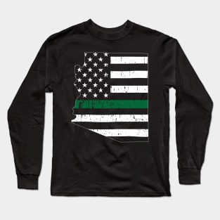 Arizona Thin Green Line Military and Border Patrol Shirt Long Sleeve T-Shirt